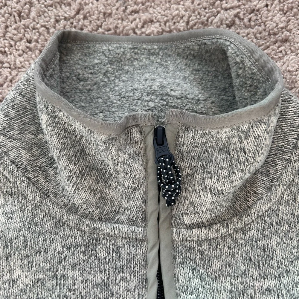 J Crew Vintage Fleece 1/2 Zip Gray Women’s  High Neck w Pocket w Zipper  Size S